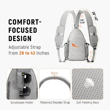 Чоловіча сумка через плече SKYSPER: стильна, захисна, для подорожей та повсякденного використання (сіра)