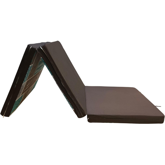 Goliez Folding Mattress 3-Piece Folding Mattress Guest Mattress, Foam Mattress, Folding, Foldable Camping Bed, Washable Cover (Brown, Single (190x60x7cm))