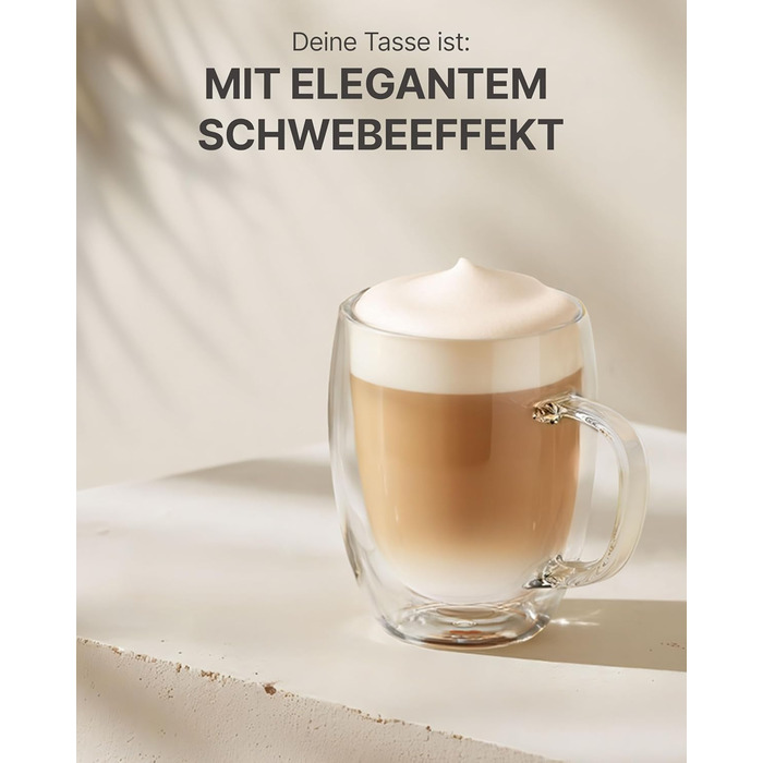 Набір кавових чашок Lemontree 4 шт. 250 мл, подвійні стінки, Borosilikatglas, для капучино, лате макіато, 180°C, стійкі до миття в посудомийній машині, Gastronomie Qualität