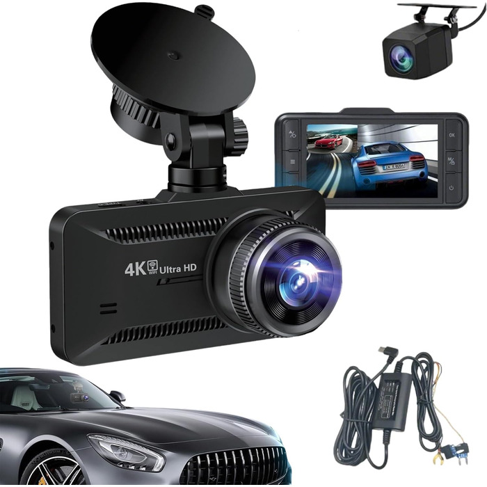 Відеореєстратор Osmo Dashcam Pro 4K: автомобільна камера з двома об'єктивами, нічне бачення, 3.94