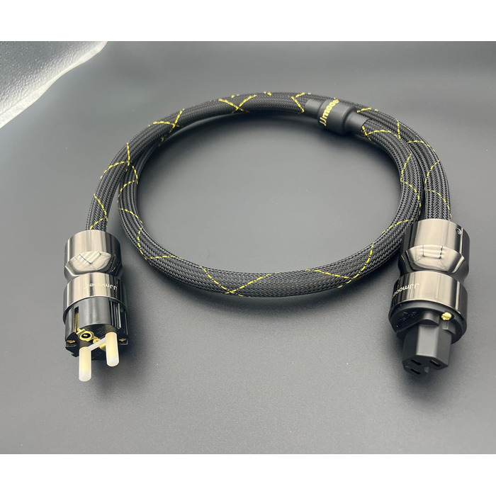 HiFi мережевий кабель живлення 10AWG з феритним кільцем, безкисневий мідний дріт для аудіосистем High-End, 1.5м, чорний