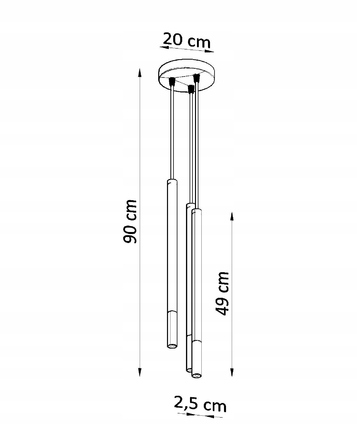 Підвісна люстра MOZAICA 3P, чорний/мідь, SL.0890 Sollux Lighting