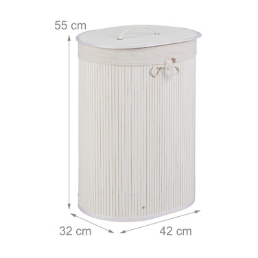 Relaxdays Bamboo Laundry Basket Oval