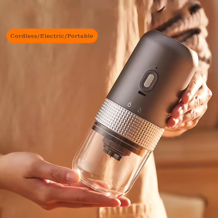 Nicoone Electric Coffee Grinder, Portable Cordless Coffee Grinder with Ceramic Burr Grinder for Espresso, Pour Over, and French Press