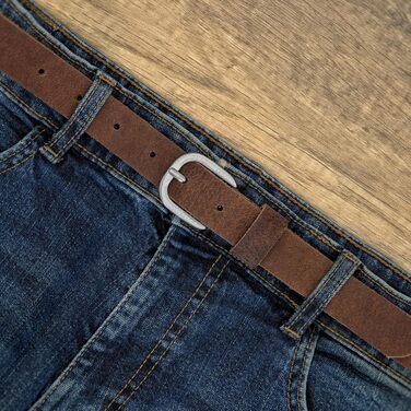 Чоловічий шкіряний ремінь Ashford Ridge 25 мм, коричневий, 90 см (загальна довжина 105 см)