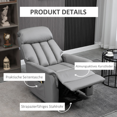 HOMCOM electric lift chair, upholstered recliner with lift assist and reclining function, TV chair with remote control