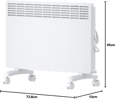 Електричний конвекторний обігрівач Stiebel Eltron 2 kW з терморегулятором, для приміщень до 25 м², TÜV geprüft, з роликами, 204450