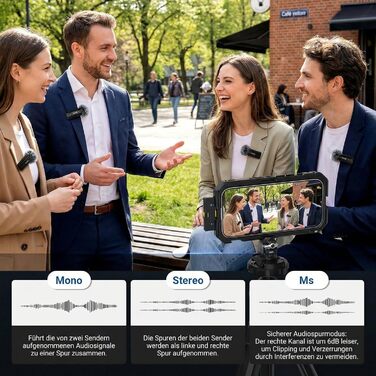 NEEWER Бездротовий петличний мікрофон KM23C: 48kHz/24Bit, 8 годин роботи, шумозаглушення, USB-C, сумісний з DJI, Insta360, iPhone, Android, PC