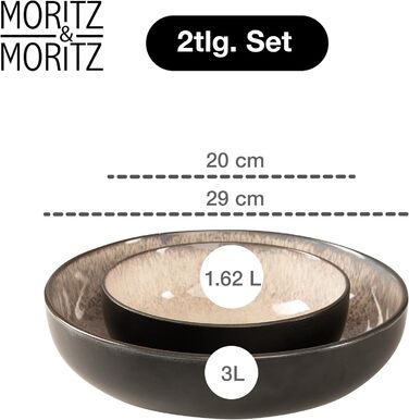 Набір посуду Moritz & Moritz VIDA на 12 осіб (36 предметів) - сучасний керамічний посуд для ресторану, мікрохвильовки та посудомийної машини