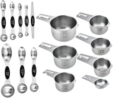 PRETYZOOM 3-Piece Measuring Cup and Spoon Set, Baking Molds, Cold Brew Coffee Maker, Coffee Cups, Medium Cookie Cutters (Reindeer), Baking Measuring Cup, Measuring Spoons, Cup, Stainless Steel