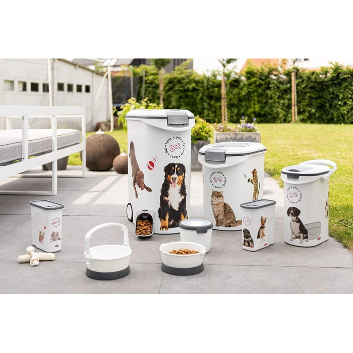 Контейнер для корму для собак Curver Love Pets 10 л – герметичний, білий з собачим мотивом