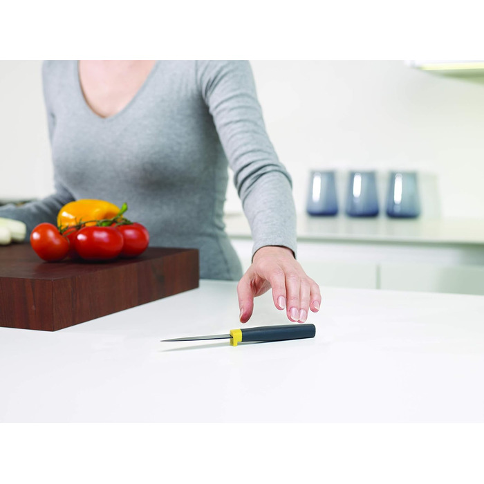 Joseph Joseph Elevate - 6-Piece Knife Block Set with Rotating Stand, Stainless Steel Blades, Opal