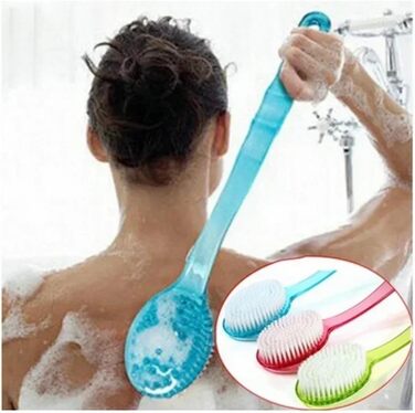 Back Brush 2 Pieces Bath Brush with Long Handle Shower Exfoliating Brush Body Scrub Back Massaging Brushes For Bathing (Green)