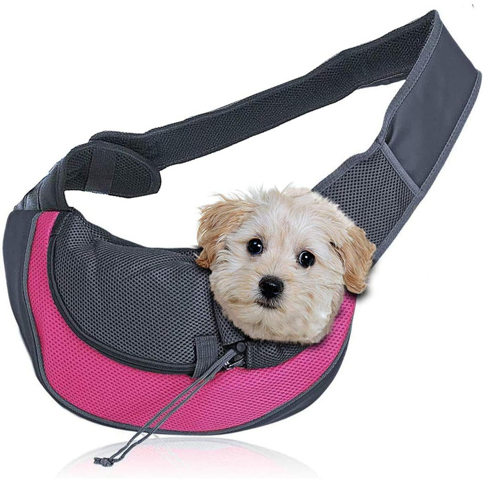 Сумка-переноска для собак та котів, велика, 38 x 10 x 20 см, рожева, до 4 кг