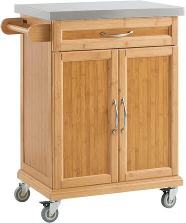 SoBuy Kitchen Cart with Wheels - Mobile Kitchen Island with Countertop