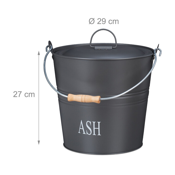 Relaxdays Ash Bucket with Lid, Grey