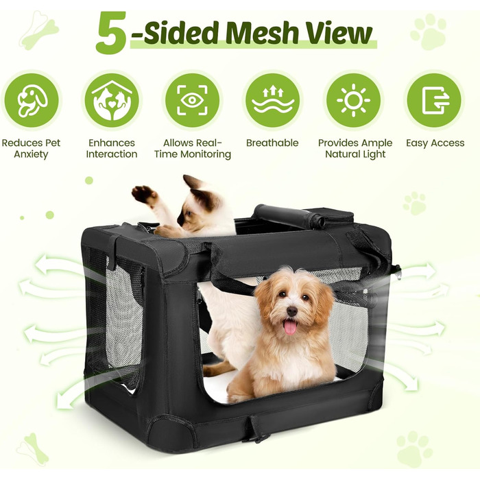 Складана переноска для собак та котів з подушкою, 60x42x42 см