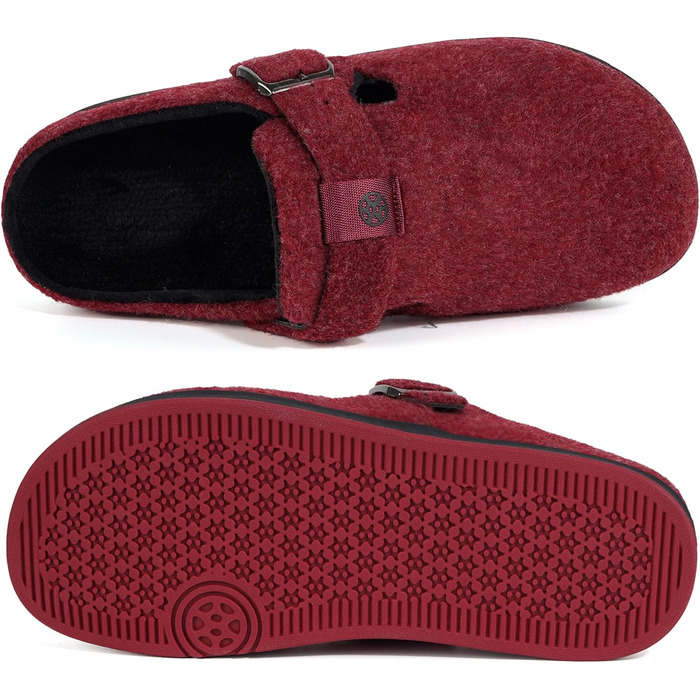 Тапочки халатні з фетру Gaatpot, зимові, теплі, для дому, чоловічі/жіночі, розмір 36-46 (43 EU), червоний A