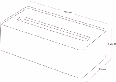 Yamazaki 7730 RIN Tissue Box with Lid, White, Wood/Steel, Minimalist, 26 x 13 x 8.2 cm