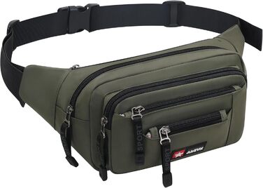 Водонепроникна поясна сумка/буткава для чоловіків та жінок. Мультифункціональна сумка на пояс з блискавкою. Підходить для подорожей, походів та активного відпочинку на природі (оливковий)