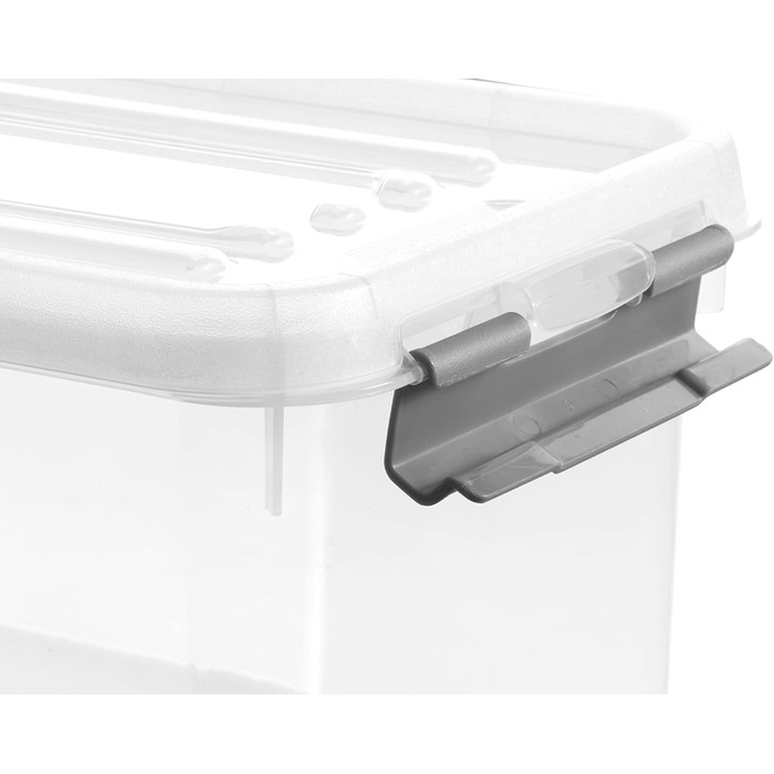 Пластикова прозора коробка для зберігання CURVER Handy Plus з кришкою, 65 л, 60x40x39 см, срібляста