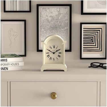 JONES CLOCKS® Bistro Table Clock | Classic Arch Design | White | Timeless style for desk, table, shelf, or nightstand