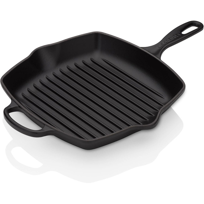 Чавунна гриль-пательня Le Creuset Signature 26 см, квадратна, чорний мат, для всіх типів плит, індукція