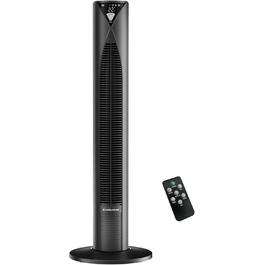 Турбовентилятор CoolHome CF2206 з пульт керування: тихий, з таймером, безпечний для дітей, 96 см (чорний)