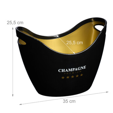 Relaxdays 8L Champagne Cooler in Black/Gold