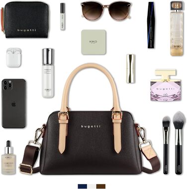 Сумка жіноча Bugatti Ella коричнева, маленька шкіряна сумка через плече для жінок