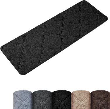 Килимок для сходів, 15 шт., самоклеючий, антиковзкий, для дому, можна різати, багаторазовий, захист від ковзання для дітей, домашніх тварин та літніх людей (55х19 см, 65х20 см, чорний)
