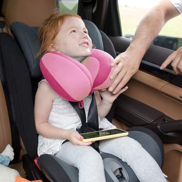 Подушка для дитини INFANZIA для підтримки голови та шиї, підтримує підборіддя, запобігає нахилу голови вперед, комфортна, рожева