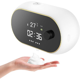Automatic Soap Dispenser Wall Mount Foam Soap Dispenser Electric Soap Dispenser No Touch Wall Mounted Sensor Foam Soap Dispenser Plastic Kitchen Bathroom Foam Dispenser White