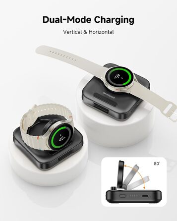 Індукційна зарядна станція для Samsung Galaxy Watch 8, чорна (не підходить для Watch Ultra 2/9)