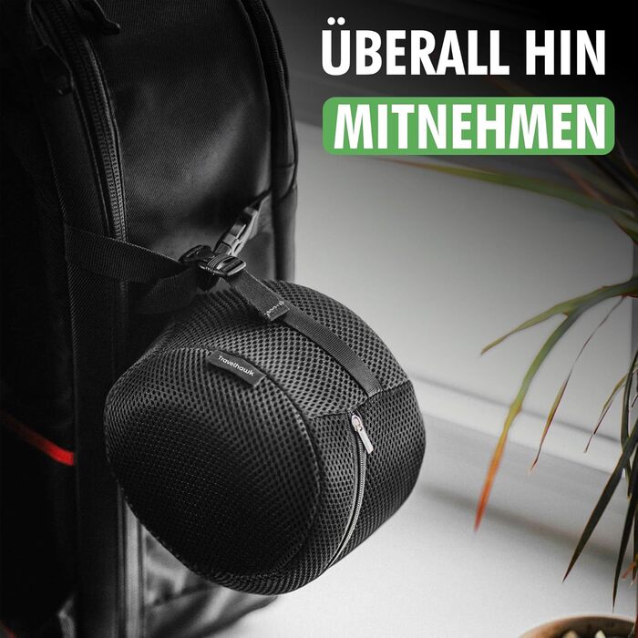 Подушка для шиї Näckenkissen: U-подібна подушка з Memory Foam, маска для сну та навушники.