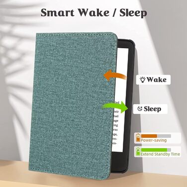 Чохол MOKASE для Kindle Paperwhite 5/6/7 (6 дюймів) з петлею та відділенням для карт, Pine Green