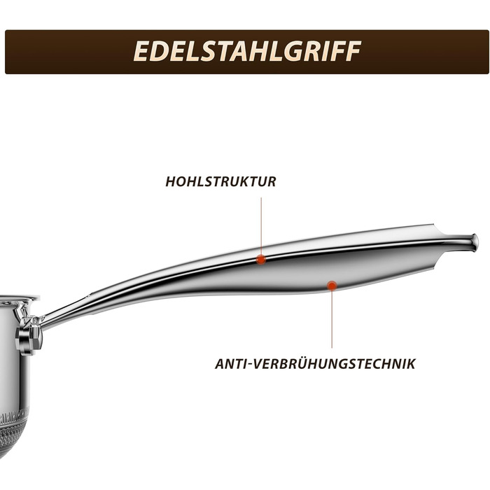 Сковорода глибока з кришкою 30 см FD-D з нержавіючої сталі гібридна, з холодною ручкою, для всіх плит (індукція), посудомийна машина, без PFAS/PFOA/PTFE, жаростійка до 260°C