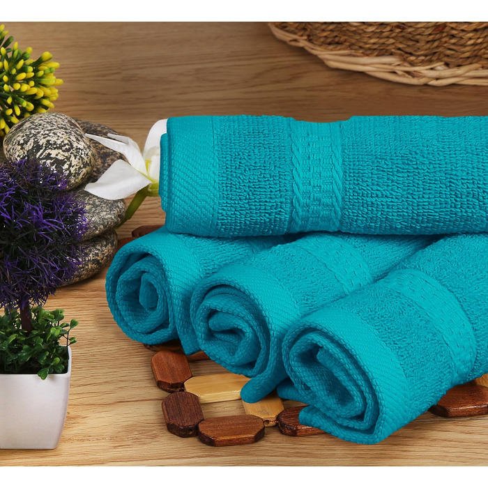 Набір рушників для ванної Utopia Towels, 8 предметів, 100% бавовна, шалфейний (синій, середній розмір): 2 великі, 2 середні та 4 маленькі рушники