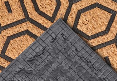 Килимок Hanse Home кокосовий для дому та вулиці 45x75 см Геометричний - вологостійкий, антиковзкий килимок для входу, коридору, тераси