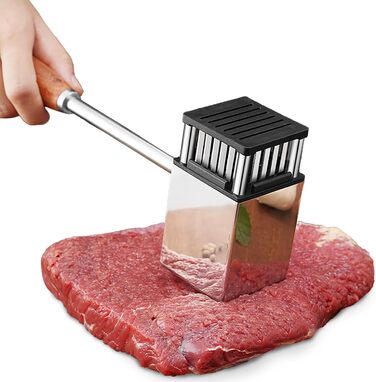 М'ясорубка-молоток Fleischklopfer з нержавіючої сталі з антиковзним руків'ям, для стейків, шніцелів, яловичини, свинини, курки