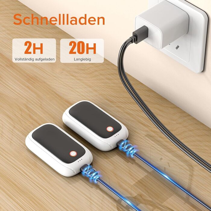 Електричні грілки для рук 2 шт. з магнітною застібкою, 12 годин максимального нагріву, чорний та білий колір, подарунок для жінок та чоловіків