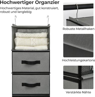 Органайзер для шафи GRANNY SAYS, сірий, з висувними ящиками, настінний, 1 шт.