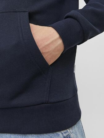 Чоловічий худі Jack & Jones однотонний з капюшоном, колір Navy Blazer