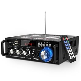 Міні підсилювач HiFi стерео 300Вт+300Вт, бездротовий аудіо підсилювач Bluetooth 5.0, MP3, SD, USB, FM, цифровий приймач для домашніх колонок