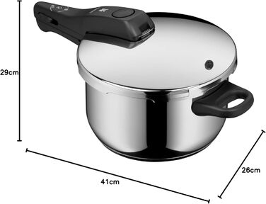 Швидковарка WMF Perfect One 8,5л з індукційним дном, для приготування на пару, з великим звуковим сигналом, 2 режими, знімний ручка кришки, Cromargan нержавіюча сталь