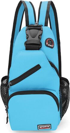 Сумка-слінг через плече для жінок та чоловіків з оксфордської тканини. Шкіряна сумка-кросбоді, спортивна сумка, повсякденний рюкзак для активного відпочинку, подорожей та шопінгу (Блакитна)