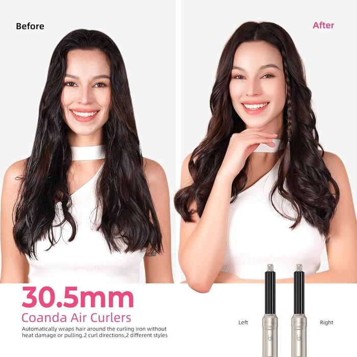 Набір для укладки волосся Atopskins 6 в 1: фен, плойка, щітка | 1000W, золотий