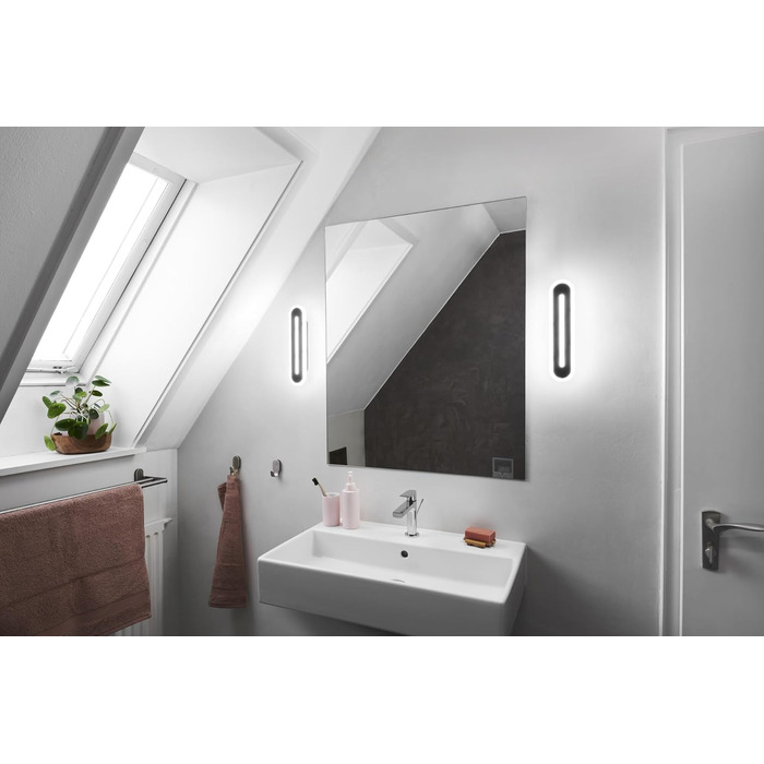 LEDVANCE Smart LED Bathroom Light white, 1200LM, 3000-6500K, 300mm x 70mm, IP44, Orbis Bath Wall Light, bathroom light with Wifi technology, dimmable, controllable via app and voice assistants