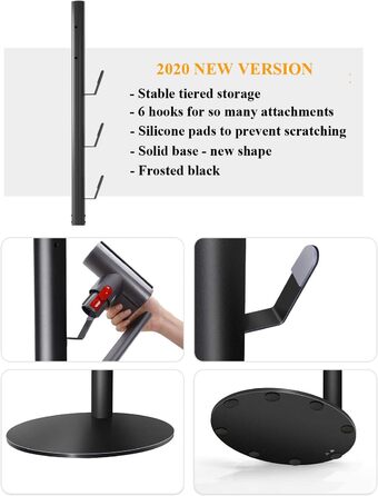 Підставка для пилососа Dyson V15, V11, V10, V8, V7, V6 - док-станція, органайзер, чорний