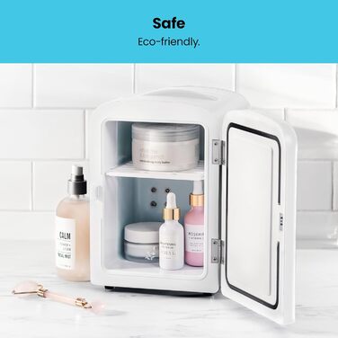 Chefman Iceman Mini Fridge - Portable 4L Cooler & Warmer - White - Cosmetic & Snack Refrigerator with AC/DC Power